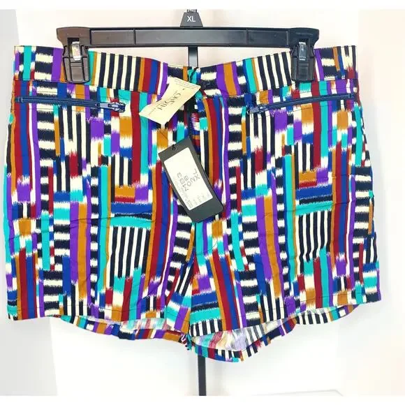 MISSONI rare funky color block printed men shorts , italian designer size XL NWT